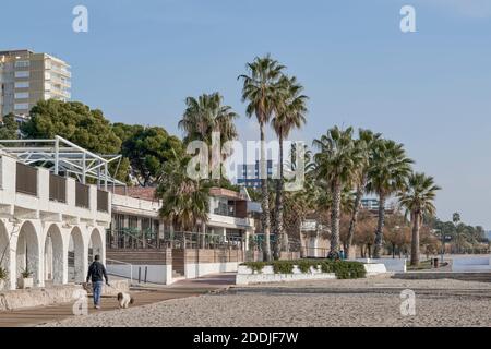 Spiaggia di Benicasim a Castellon de la Plana, Comunità Valenciana, Spagna, Europa Foto Stock