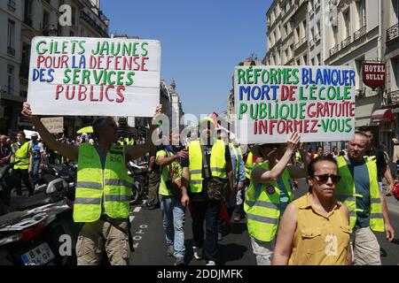 Manifestanti giubbotti gialli per l'ACT 34, a Parigi, in Francia, il 06 luglio 2019. Foto di Quentin De Groeve/ABACAPRESS.COM Foto Stock