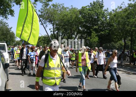 Manifestanti giubbotti gialli per l'ACT 34, a Parigi, in Francia, il 06 luglio 2019. Foto di Quentin De Groeve/ABACAPRESS.COM Foto Stock