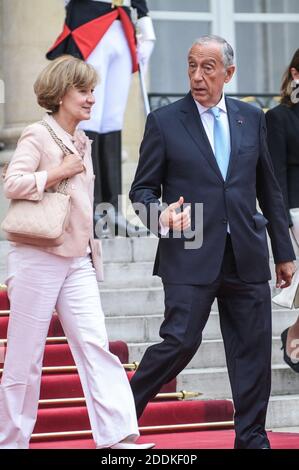 Il presidente portoghese Marcelo Rebelo de Sousa lascia il palazzo presidenziale Elysee dopo un pranzo a Parigi, il 14 luglio 2019. Foto di Julie Sebadelha/ABACAPRESS.COM Foto Stock