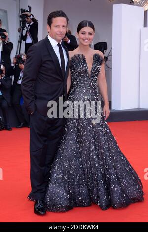 Ross McCall e la madrina del Festival Alessandra Mastronardi partecipano alla cerimonia di apertura e alla prima della verità (la Verite) nell'ambito del settantesimo Festival Internazionale del Cinema di Venezia (Mostra) il 28 agosto 2019. Foto di Aurore Marechal/ABACAPRESS.COM Foto Stock