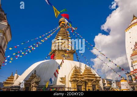 Swayambhunath, alias tempio delle scimmie, a kathmandu, nepal Foto Stock