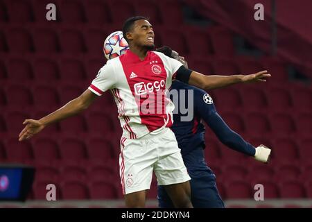 Amsterdam, Paesi Bassi. 25 Nov 2020. Ryan Gravenberch di Ajax durante il Champions League match Ajax-FC Midtjylland il novembre 25 2020 ad Amsterdam Netherlands Credit: SCS/Sander Chamid/AFLO/Alamy Live News Foto Stock