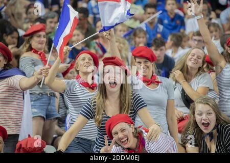 Tifosi francesi durante il Warm-up match della Coppa del mondo di Rugby 2019 Francia contro Italia allo Stade De France il 30 agosto 2019 a Parigi, Francia. La Francia ha vinto il 47-19. Foto di Loic Baratoux/ABACAPRESS.COM Foto Stock
