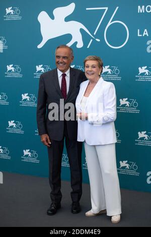 Il direttore del Festival Alberto Barbera e Julie Andrews partecipano al Leone d'oro per la fotografia a vita nell'ambito del settantacinquesimo Festival Internazionale del Cinema di Venezia (Mostra) il 03 settembre 2019. Foto di Aurore Marechal/ABACAPRESS.COM Foto Stock