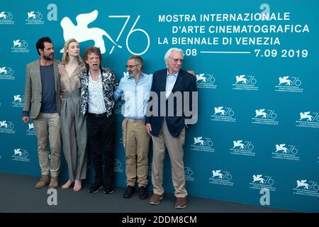 L'attore danese Claes Bang, l'attrice australiana Elizabeth Debicki, musicista, cantante e attore britannico Mick Jagger, il regista italiano Giuseppe Capotondi e l'attore canadese Donald Sutherland hanno partecipato al Burned Orange Heresy Photocall nell'ambito del 76th Venice Internatinal Film Festival (Mostra) il 07 settembre 2019. Foto di Aurore Marechal/ABACAPRESS.COM Foto Stock