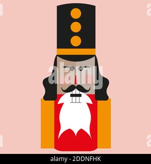 Natale Nutcracker Vector disegno su uno sfondo di colore chiaro Illustrazione Vettoriale