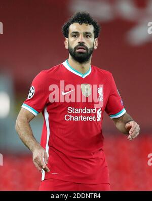 Anfield, Liverpool, Merseyside, Regno Unito. 25 Nov 2020. UEFA Champions League Football, Liverpool contro Atalanta; Mohammed Salah di Liverpool Credit: Action Plus Sports/Alamy Live News Foto Stock