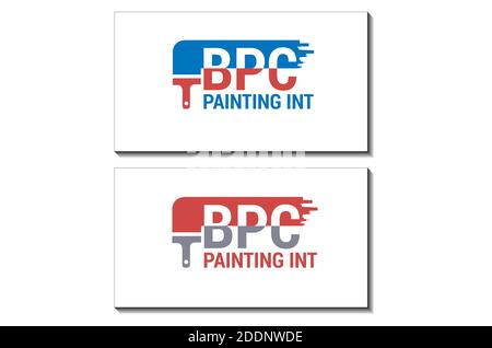 Servizio di pittura della casa, decorazione e riparazione icona multicolore. Logo vettoriale, etichetta, emblema. Concetto per la decorazione domestica, la costruzione, la costruzione della casa Illustrazione Vettoriale