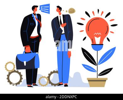 Partner commerciali che condividono idee sullo sviluppo Illustrazione Vettoriale