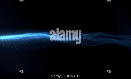 Astratto Patterns di particelle digitali dinamiche con effetto luminoso, sfondo astratto, tecnologia e business Presentation background.4k Foto Stock
