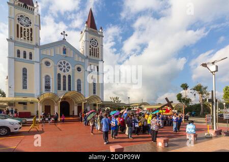 Facciata della Cattedrale di nostra Signora dell'Atonement a Baguio City, Filippine Foto Stock