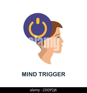 Icona grilletto mentale. Elemento semplice della raccolta Personality. Creative Mind Trigger icona per web design, modelli, infografiche e altro ancora Illustrazione Vettoriale