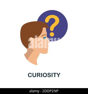 Icona curiosità. Elemento semplice della raccolta Personality. Icona della curiosità creativa per il web design, modelli, infografiche e altro ancora Illustrazione Vettoriale