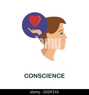 Icona di coscienza. Elemento semplice della raccolta Personality. Coscienza creativa icona per web design, modelli, infografiche e altro ancora Illustrazione Vettoriale