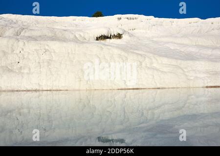 Piscine naturali in travertino e terrazze a Pamukkale. Pamukkale, Turchia Foto Stock