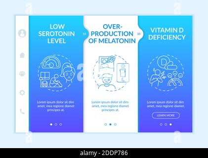 Il disturbo affettivo stagionale causa il modello del vettore di onboarding Illustrazione Vettoriale