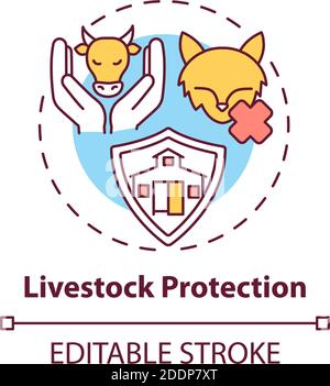 Icona del concetto di protezione del bestiame Illustrazione Vettoriale