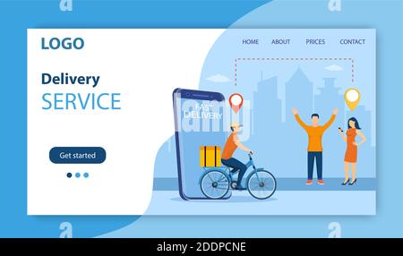 concetto di servizio di consegna online Illustrazione Vettoriale