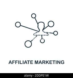 Icona di vendita della filiale. Elemento di linea semplice dalla raccolta di vendita della filiale. Icona di vendita della filiale sottile per i modelli, le infografiche e più Illustrazione Vettoriale