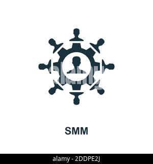 Icona SMM. Elemento semplice dalla raccolta di vendita della filiale. Icona SMM piena per modelli, infografiche e altro ancora Illustrazione Vettoriale