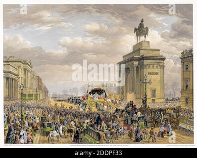 Processione funebre del Duca di Wellington (1769-1852), 18 novembre 1852, stampa di Thomas Picken dopo Louis Haghe, 1853 Foto Stock