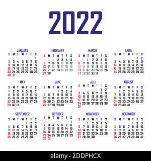 Calendario 2024. La settimana inizia la domenica. Modello di calendario  semplice. Verticale di orientamento verticale. Organizzatore annuale di  cancelleria. Illustrazione vettoriale Immagine e Vettoriale - Alamy