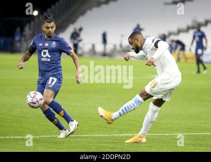 Jordan Amavi di Marsiglia, Tecatita aka Jesus Corona di Porto (a sinistra) durante la UEFA Champions League, partita di calcio del gruppo C BE / LM Foto Stock