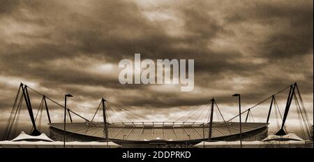 Stadio Etihad di Manchester City a Seppia Foto Stock