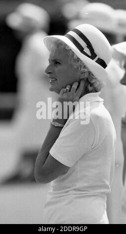 Scene del Ladies Crown Green Bowls Championship a Worthing nel 1989. Foto di Tony Henshaw Foto Stock