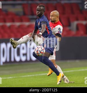 Amsterdam, Paesi Bassi. 25 Nov 2020. AMSTERDAM, 25-11-2020, JohanCruyff Arena, stagione calcistica 2020/2021. Durante la partita della Champions League Ajax vs Midtjylland. Credito: Pro Shots/Alamy Live News Foto Stock