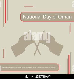 La Giornata Nazionale è una festa ufficiale nel Sultanato dell'Oman e la principale nel paese. Illustrazione Vettoriale