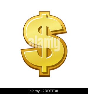 Simbolo del dollaro d'oro, pagamento di denaro, simbolo del dollaro Illustrazione Vettoriale