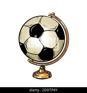 globo internazionale calcio palla, calcio attrezzature sportive Illustrazione Vettoriale