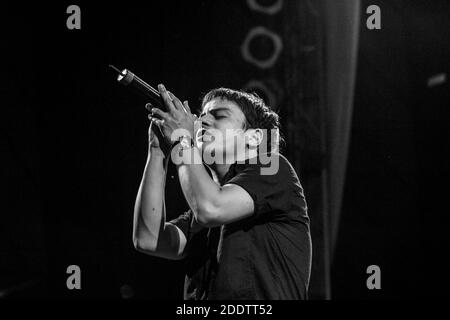 Jamie Cullum eseguendo in Vergine V Festival 2003,Hylands Park, Chelmsford Essex, Regno Unito. Foto Stock