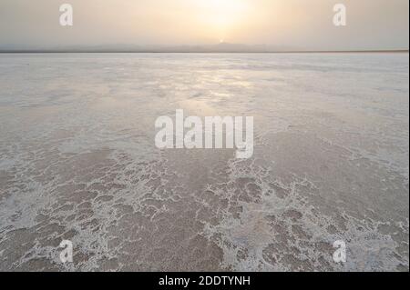 Lago Karum o lago di Asale hyper saline lago in La depressione del Danakil nella regione Afar dell'Etiopia settentrionale Foto Stock