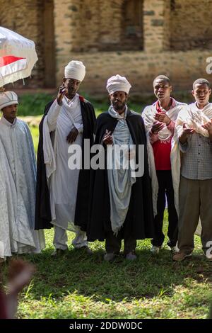 Etiope ortodossa Tewaheddo Chiesa celebrazioni di nozze in Etiopia del Nord Foto Stock