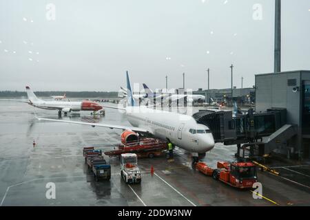 New York, USA - 20 ottobre 2020: Aeroporto internazionale JFK zona di gate di partenza. Foto Stock