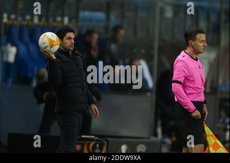 MOLDE, NORVEGIA - NOVEMBRE 26: Il direttore dell'Arsenale Mikel Arteta durante la partita della UEFA Europa League Gruppo B tra la Molde FK e l'Arsenal FC al Molde Stadion il 26 novembre 2020 a Molde, Norvegia. (Foto di Erik Birkeland/MB Media) Foto Stock