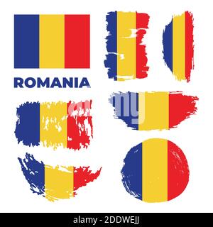Bandiera della Romania, illustrazione vettoriale su uno sfondo bianco. Illustrazione Vettoriale