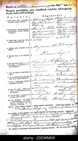 Krekenavos RKB 1855-1860 PS apklausos knyga 013. Foto Stock