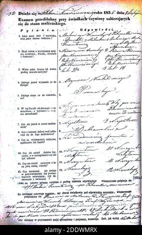 Krekenavos RKB 1855-1860 PS apklausos knyga 051. Foto Stock