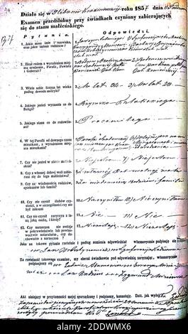 Krekenavos RKB 1855-1860 PS apklausos knyga 099. Foto Stock