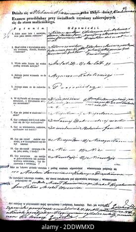 Krekenavos RKB 1855-1860 PS apklausos knyga 098. Foto Stock