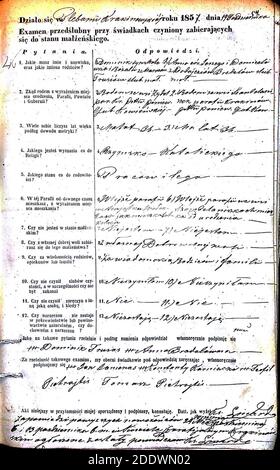 Krekenavos RKB 1855-1860 PS apklausos knyga 108. Foto Stock