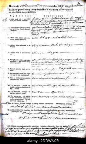 Krekenavos RKB 1855-1860 PS apklausos knyga 120. Foto Stock