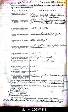 Krekenavos RKB 1855-1860 PS apklausos knyga 145. Foto Stock