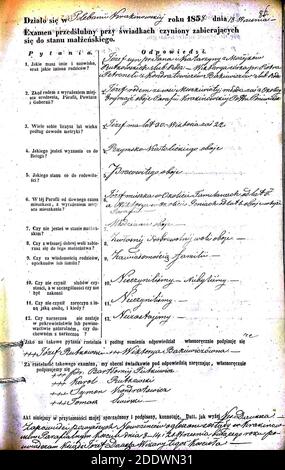 Krekenavos RKB 1855-1860 PS apklausos knyga 172. Foto Stock