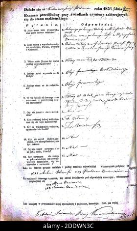 Krekenavos RKB 1855-1860 PS apklausos knyga 191. Foto Stock