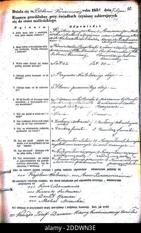 Krekenavos RKB 1855-1860 PS apklausos knyga 160. Foto Stock